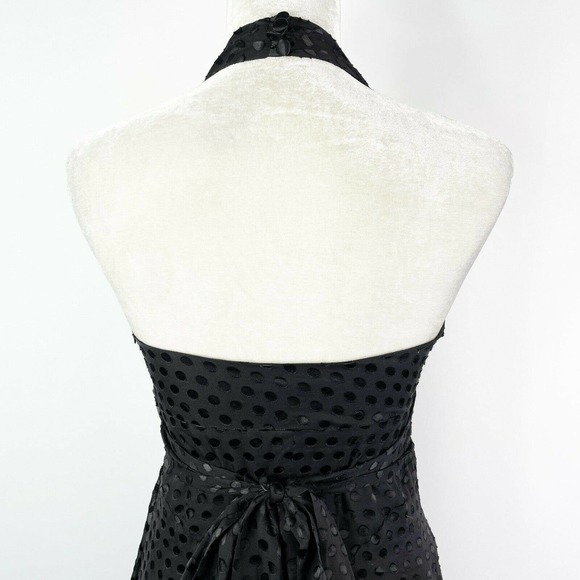 Vintage Betsey Johnson Dress Size 4 Silk Black Polka Dot Halter 90s 2000s Y2K - Picture 6 of 11